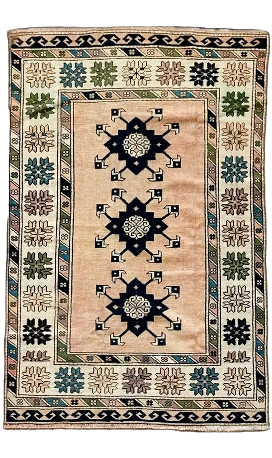 Vintage Hand Knotted Rug # 3186  | 3’ 10” x 5’ 10” Krazy For Rugs