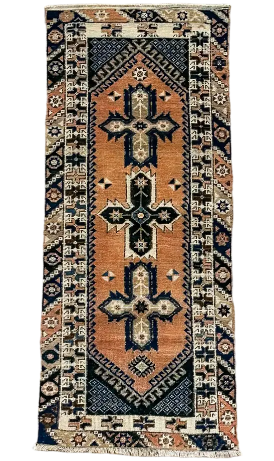 Vintage Hand Knotted Runner # 3144 | 2’ 4” x 5’ 7” Krazy For Rugs