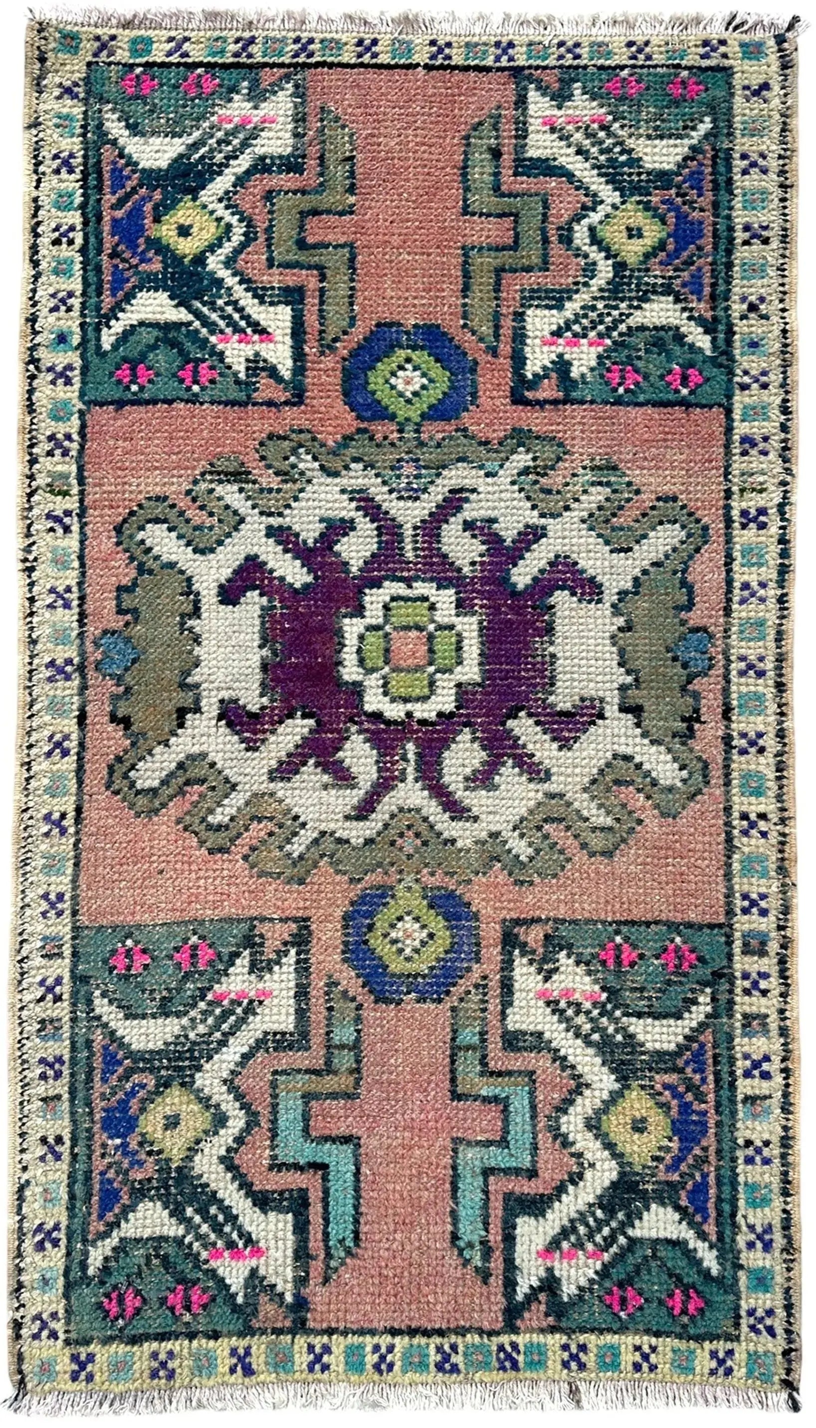 Vintage Hand Knotted Rug # 3380 | 1' 9