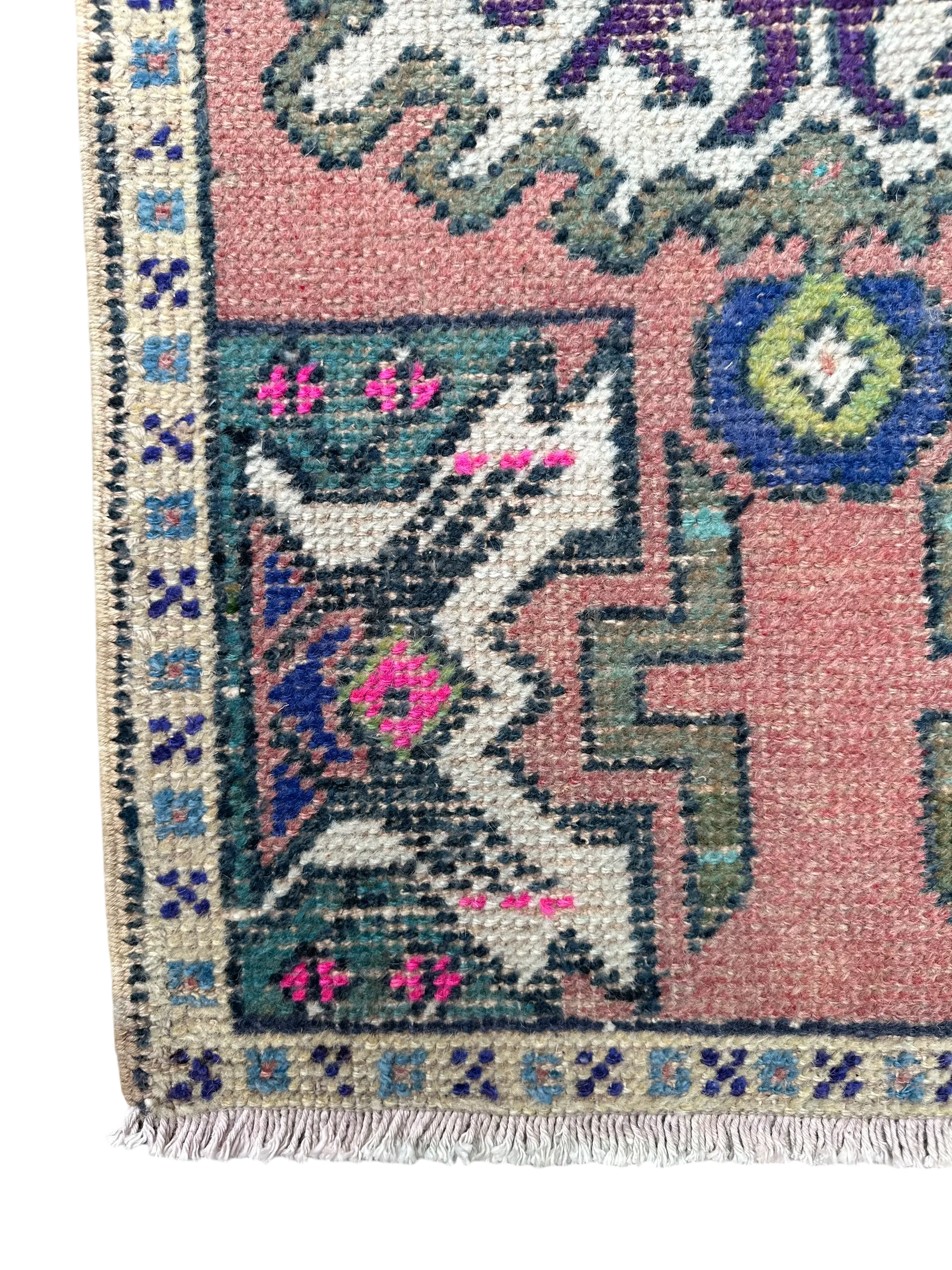 Vintage Hand Knotted Rug # 3380 | 1' 9