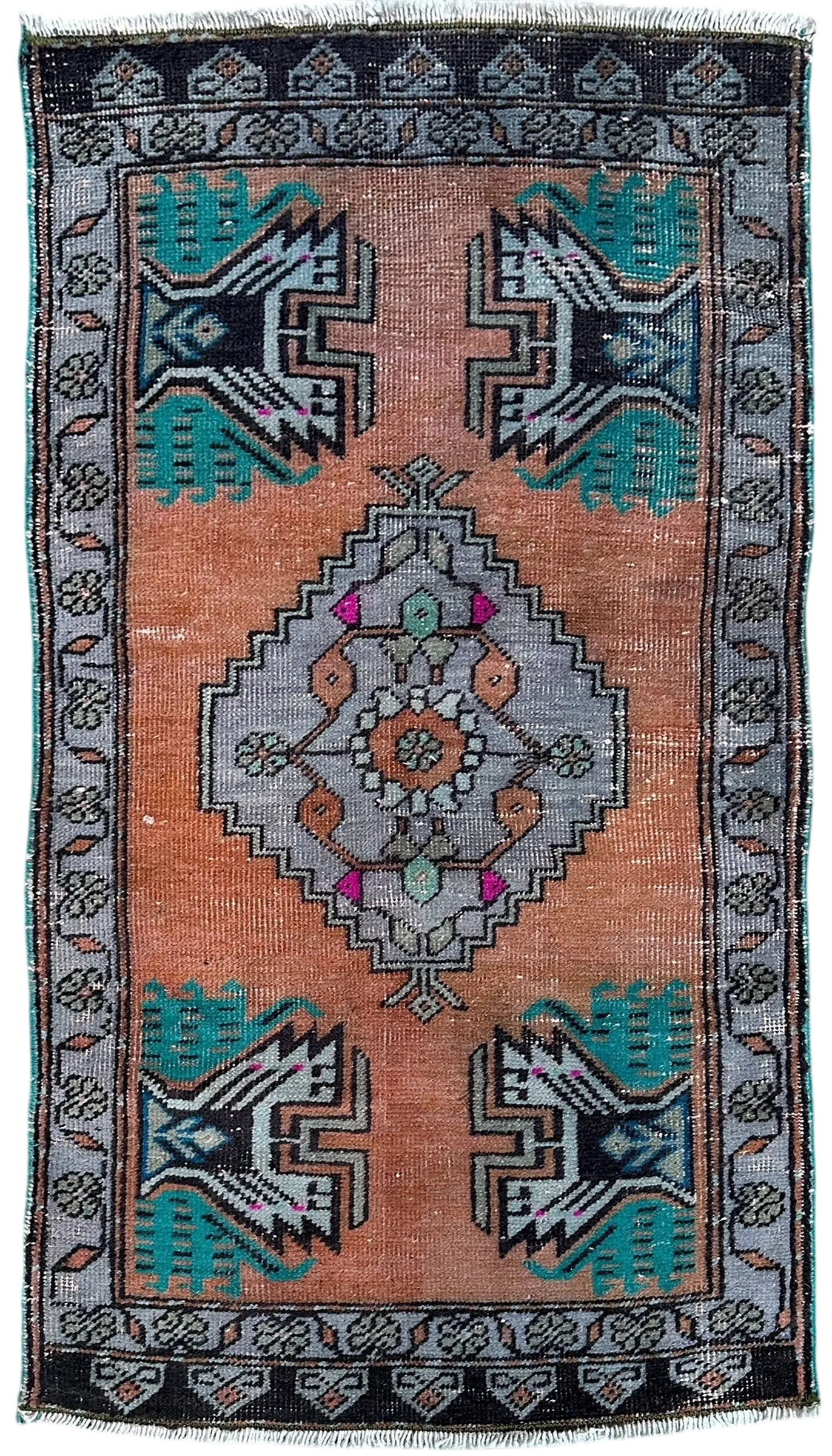 Vintage Hand Knotted Rug # 3368 | 1’ 8” x 3’ 5” Krazy For Rugs