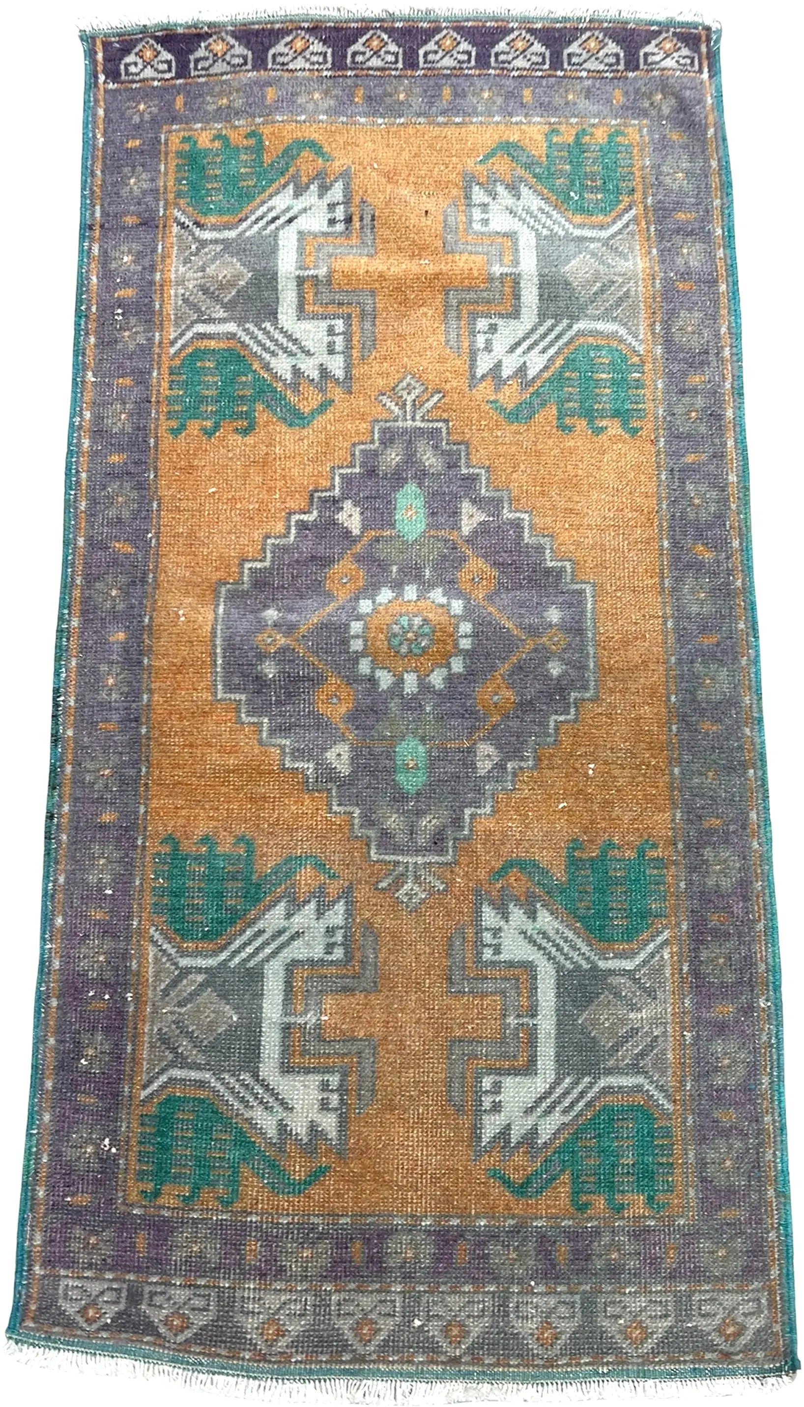 Vintage Hand Knotted Rug # 3228 | 1’ 9” x 3’ 11” Krazy For Rugs