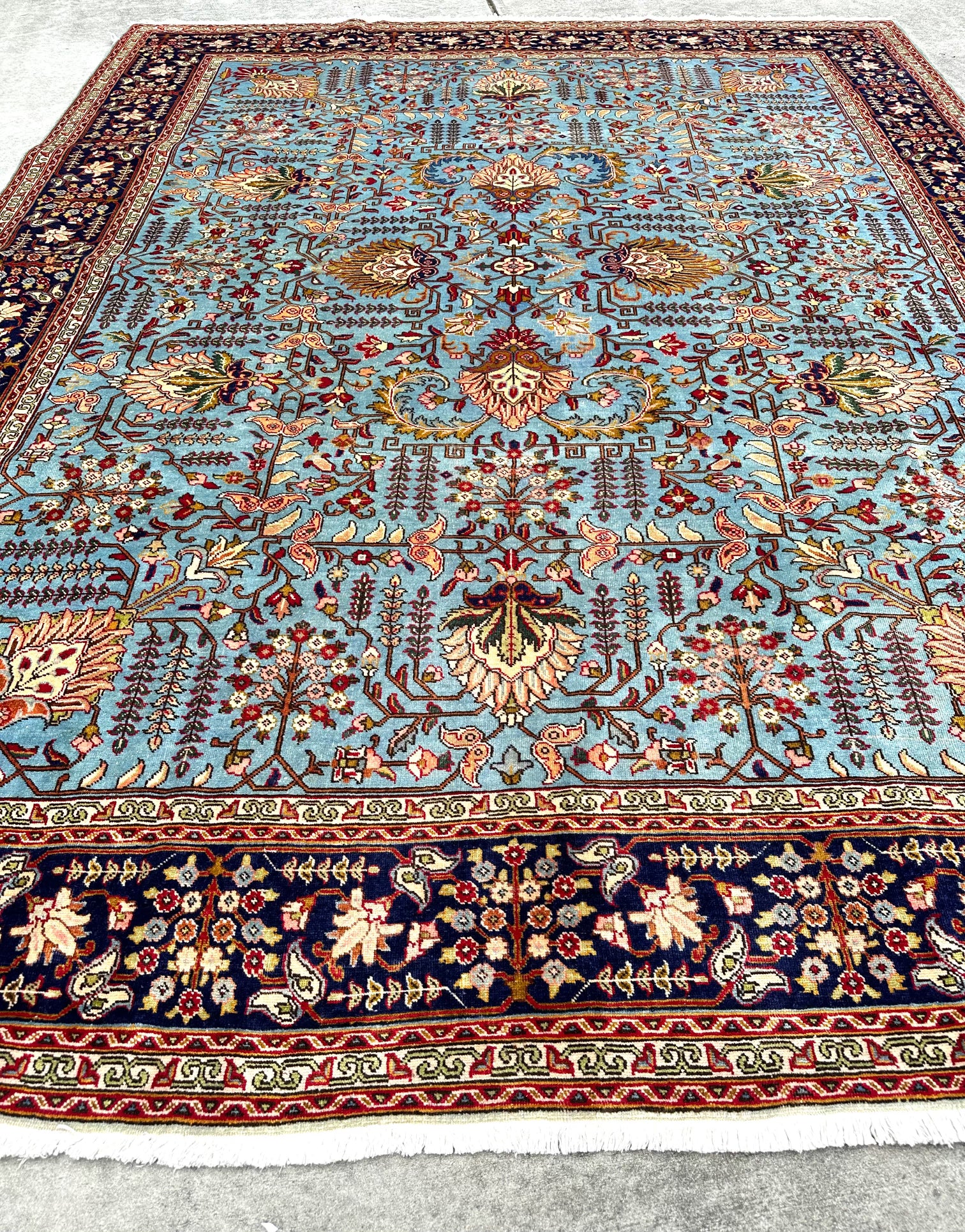 Vintage French Blue Rug # 3166 | 9’ 9” x 12’ 10” Krazy For Rugs