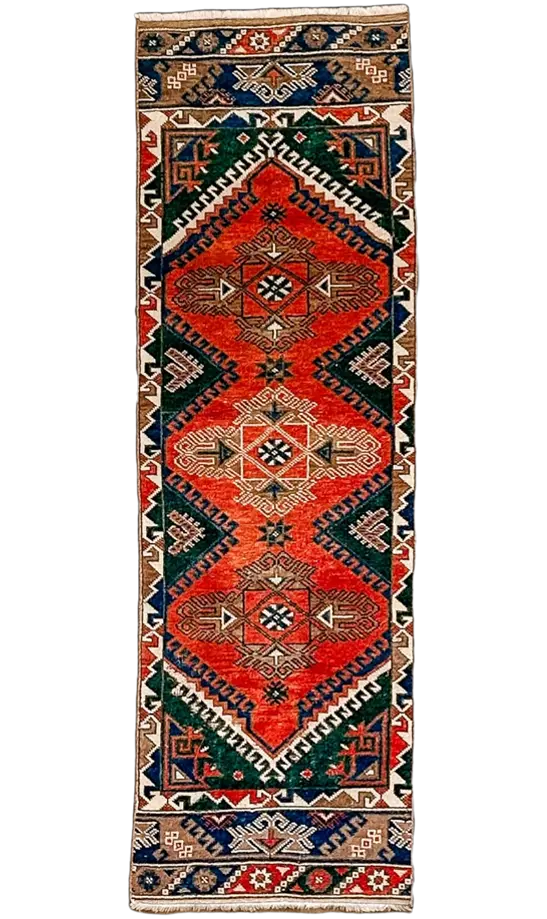 Vintage Hand Knotted Runner # 3170 | 2' 1