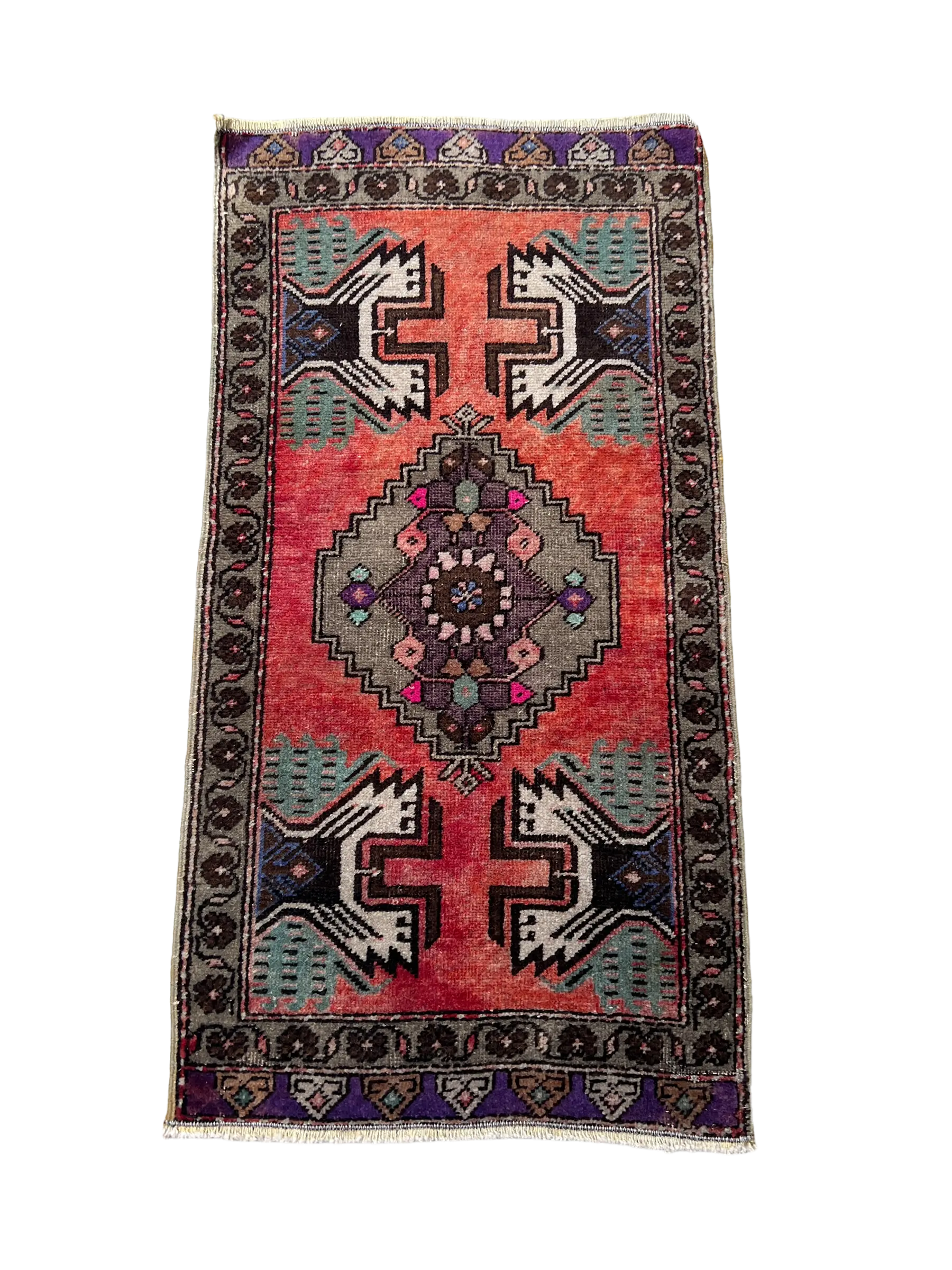 Vintage Hand Knotted Rug #3323 | 1’ 7” x 3’ Krazy For Rugs