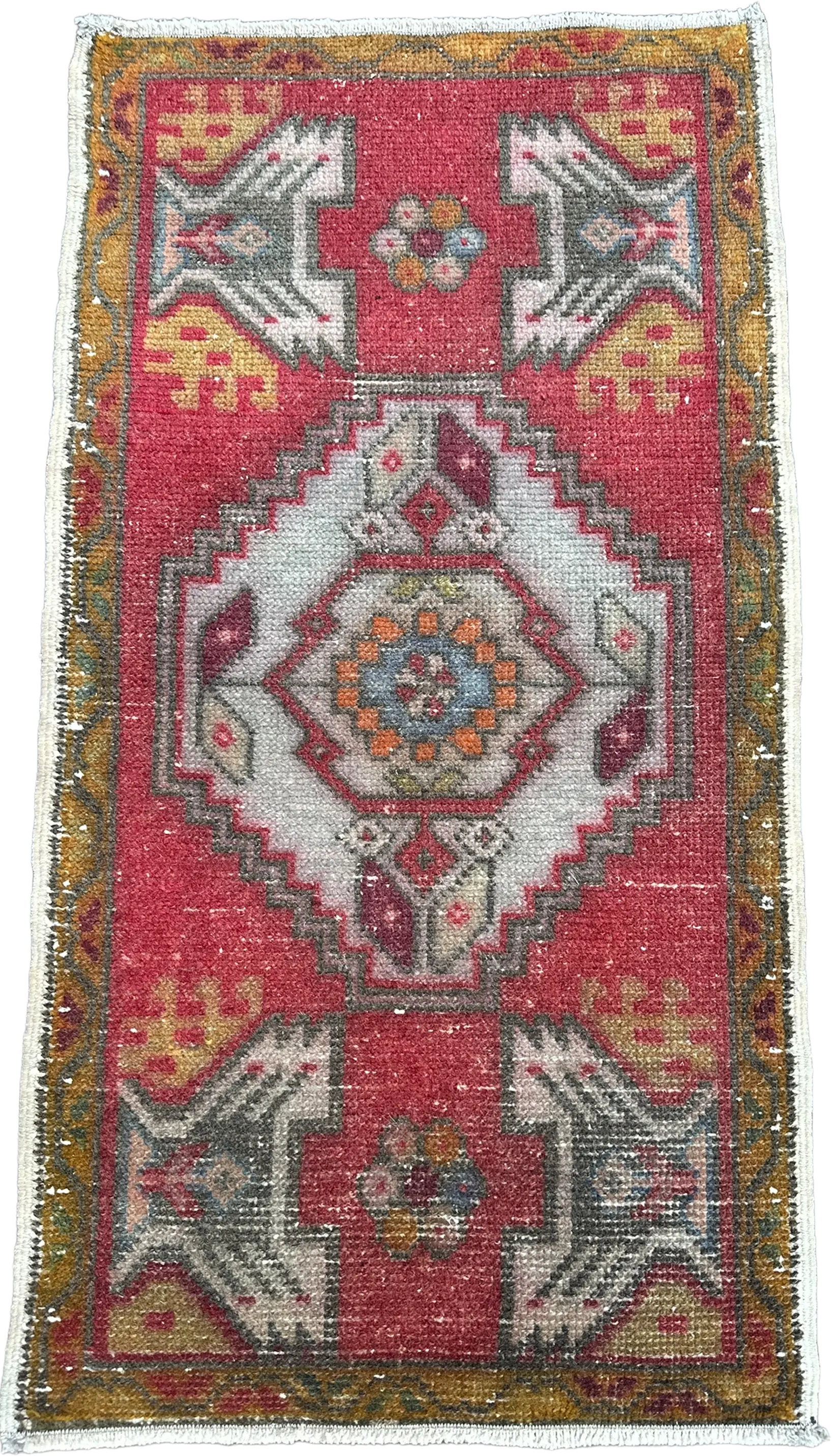 Vintage Hand Knotted Rug #3230 | 1' 9