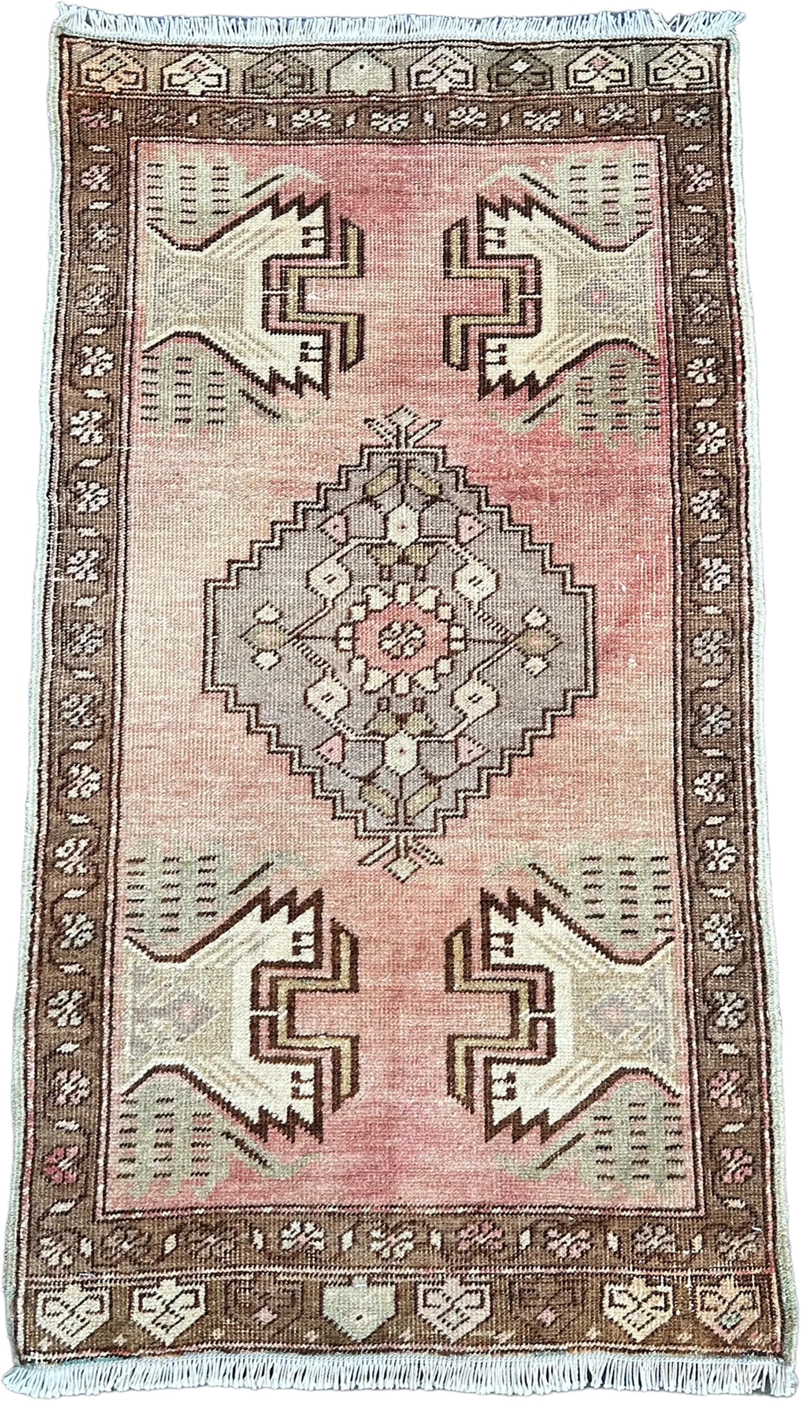 Vintage Hand Knotted Rug #3229 | 1' 9