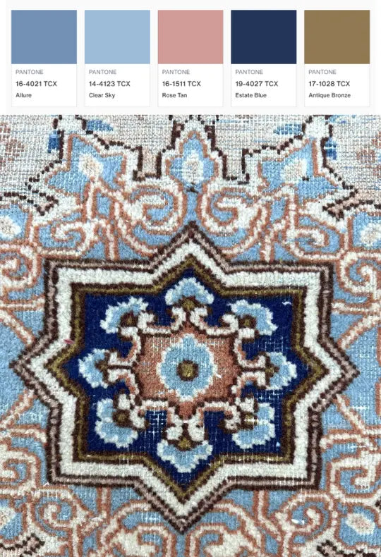 Carolina Blue Vintage Rug # 3079 | 8' x 11' 3