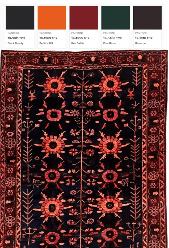 Vintage Navy Rug # 3021 | 4’ 4” x 6’ 8” Krazy For Rugs