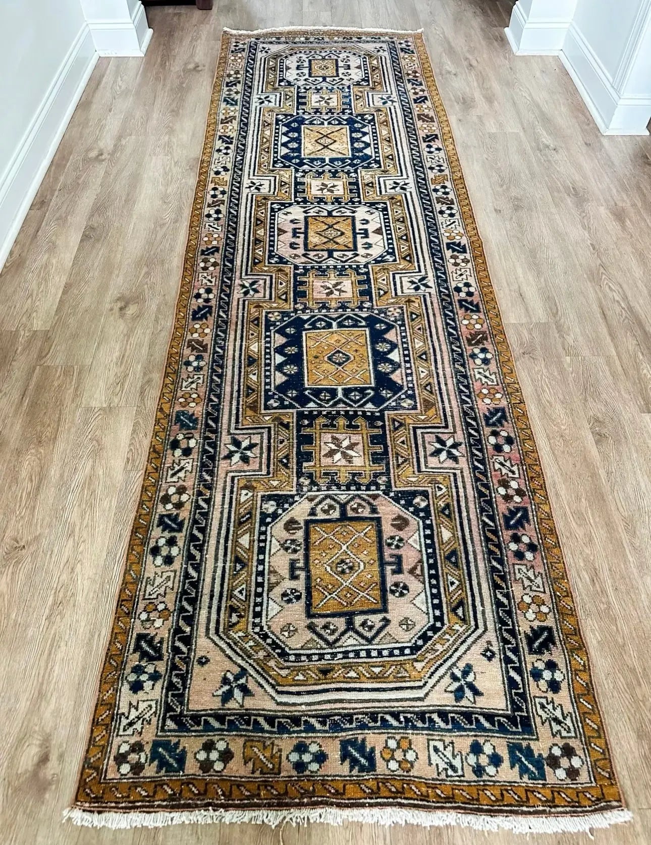 Vintage Hand Knotted Runner # 3207 | 3’ 3” x 10’ 7” Krazy For Rugs