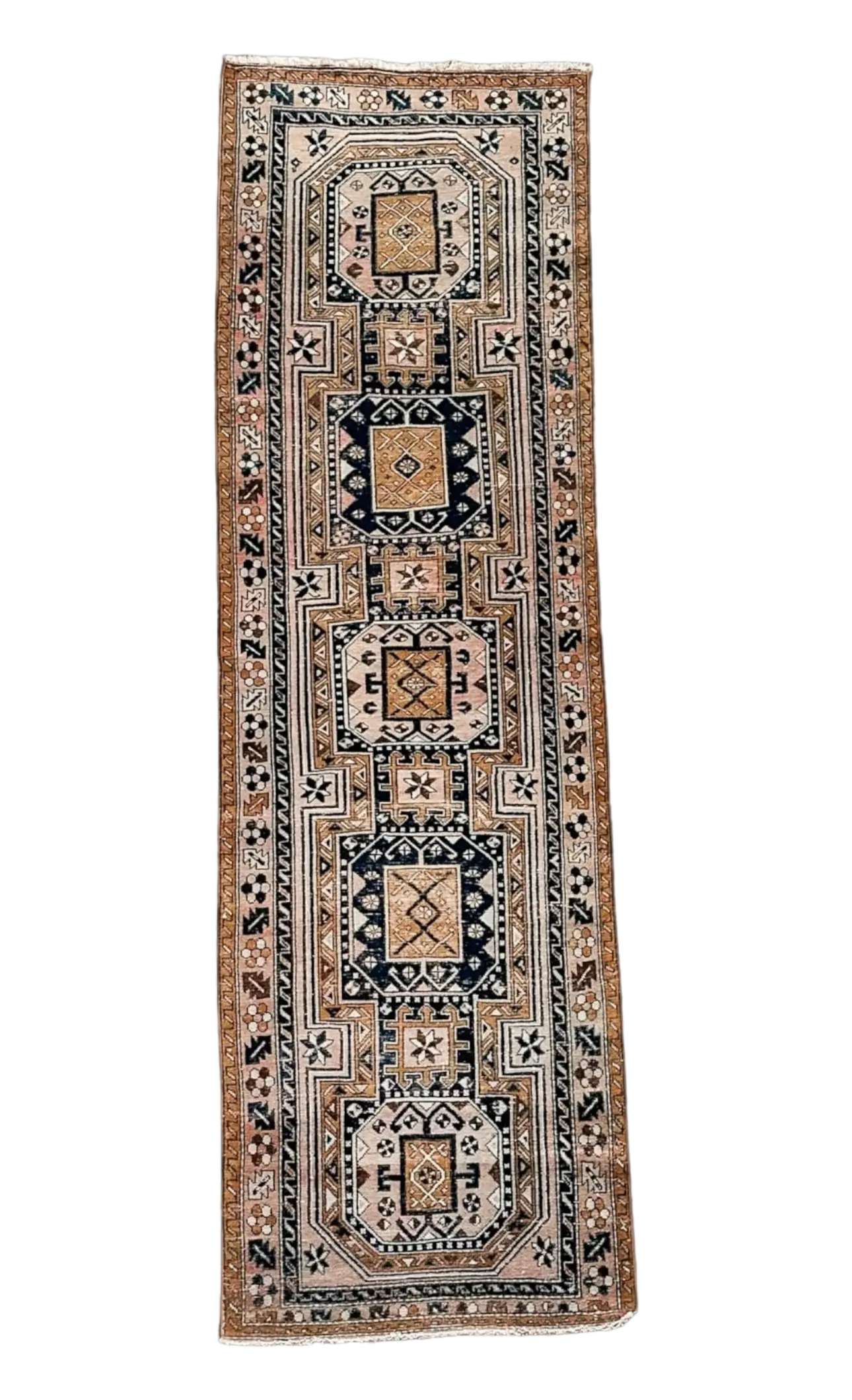 Vintage Hand Knotted Runner # 3207 | 3’ 3” x 10’ 7” Krazy For Rugs