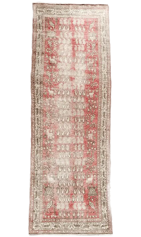 Vintage Hand Knotted Runner # 2661 | 3' 7'' x 12' 4'' Krazy For Rugs