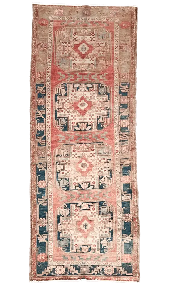 Vintage Hand Knotted Runner # 2780 | 4’ x 10’ 10” Krazy For Rugs