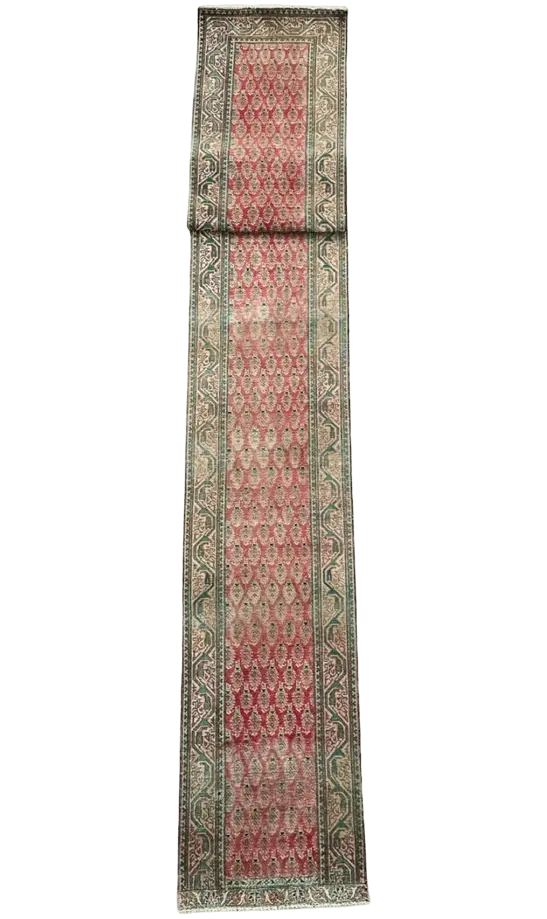 Vintage Hand Knotted Runner # 2792 | 2' 5'' x 16' 4'' Krazy For Rugs